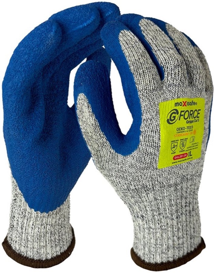 Cut Level F Latex-Coated Grip Glove